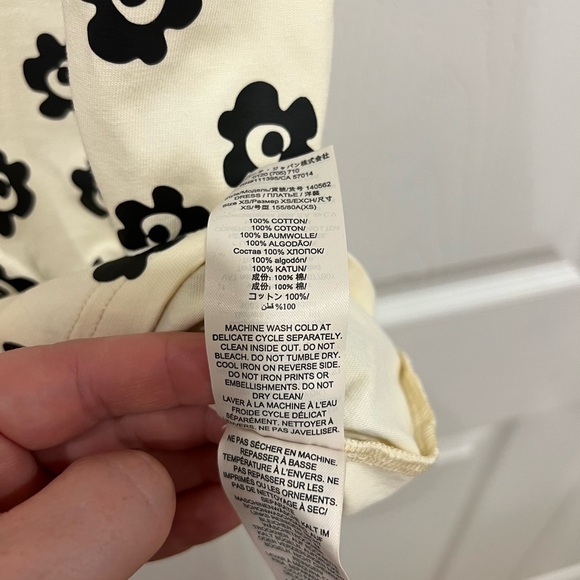 Tory Burch Flower Stencil T-Shirt Dress Womens Black White Retro Size XS - Picture 6 of 6